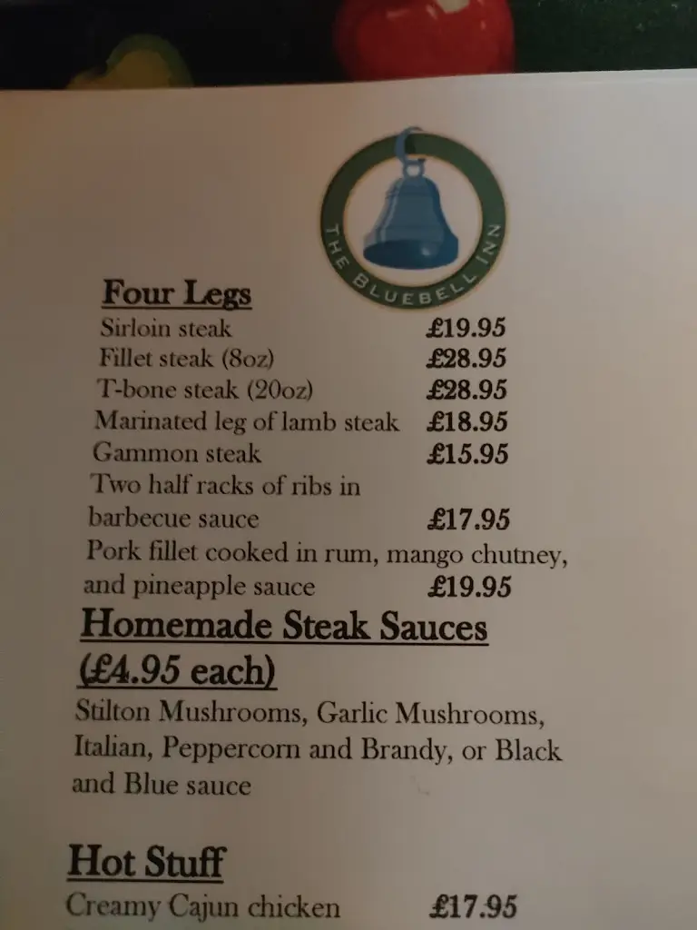 Menu_Bluebell Inn_Gedney Hill_immagine_1