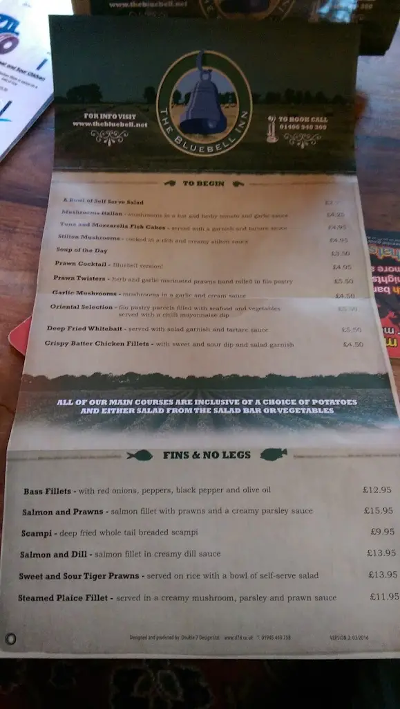 Menu_Bluebell Inn_Gedney Hill_immagine_4