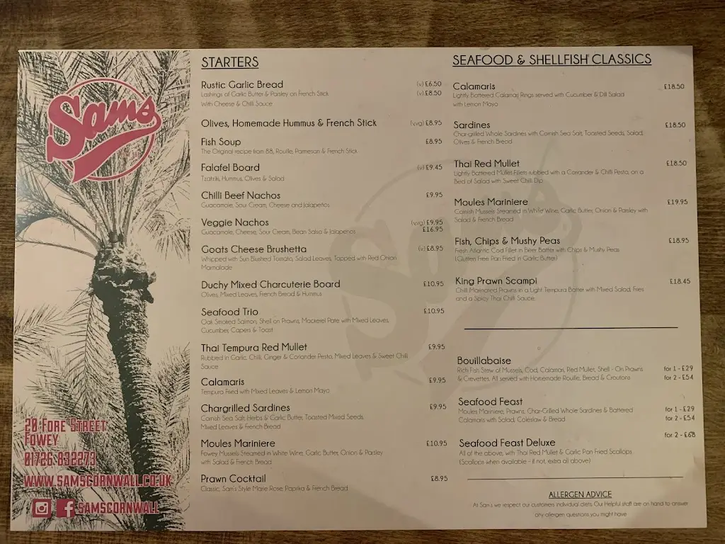 Menu_Sam's Fowey_Fowey_image_3