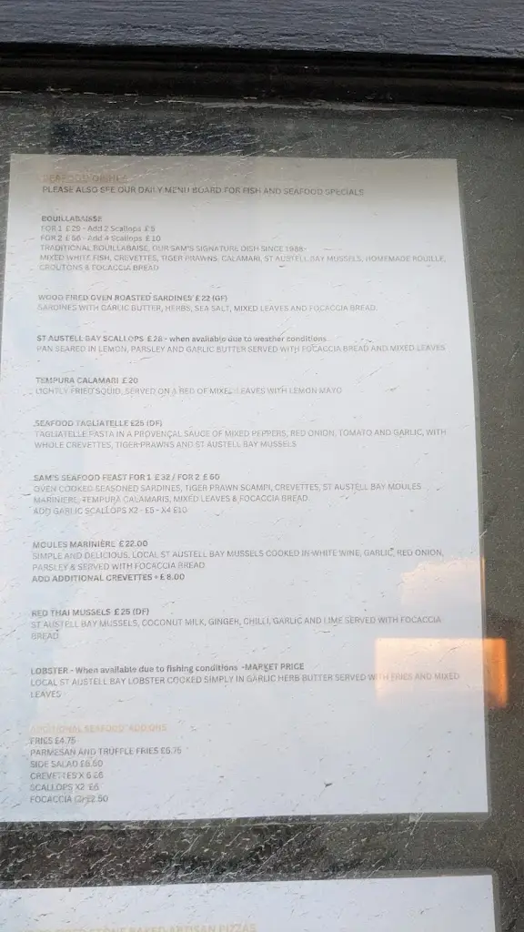 Menu_Sam's On The Beach_Fowey_image_3