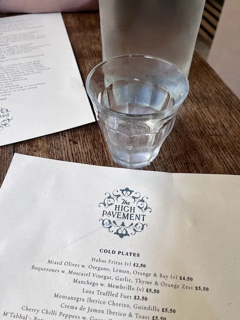 Menu_The High Pavement_Frome_image_3