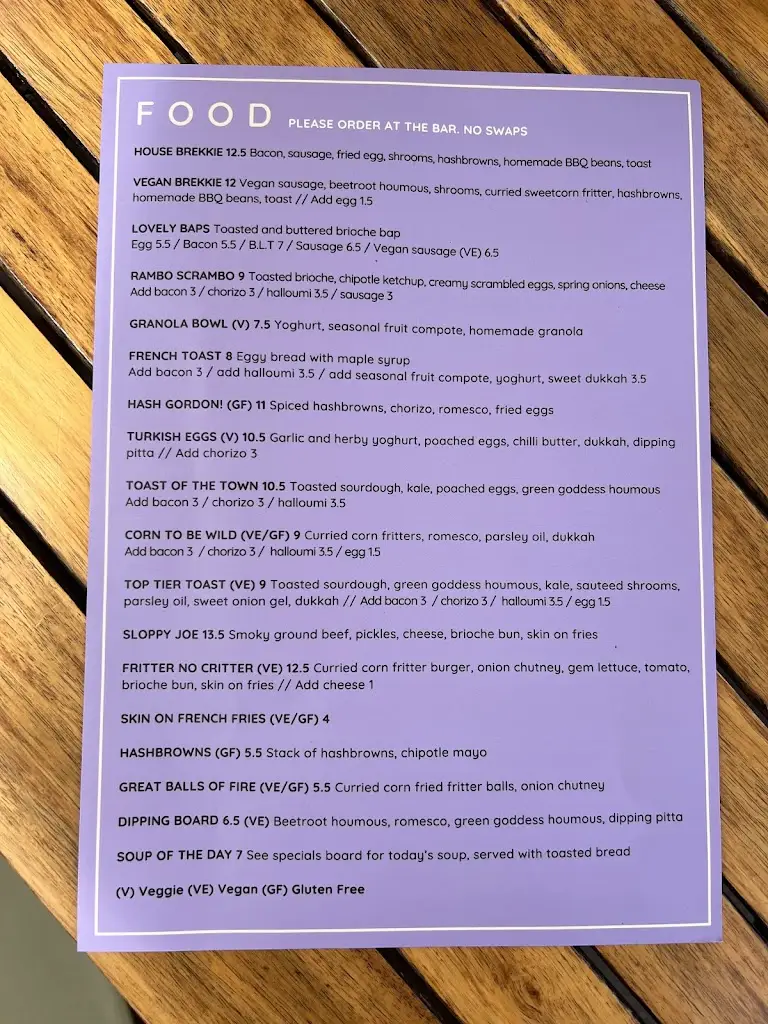 Menü_The River House_Frome_Bild_2