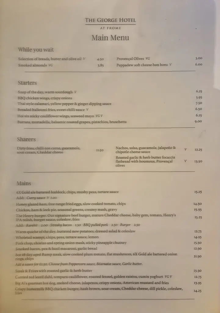 Menu_The George Hotel & Granary_Frome_image_3