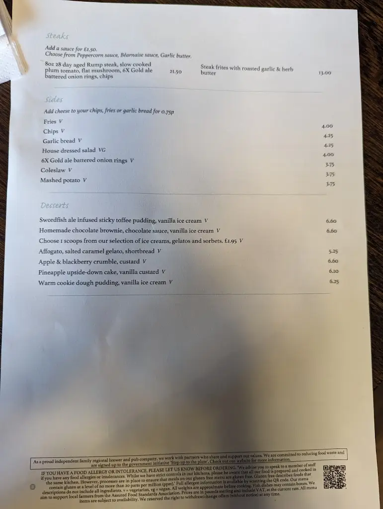 Menu_The George Hotel & Granary_Frome_image_4