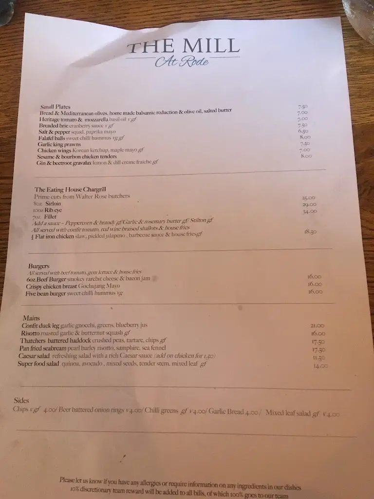 Menu_The Mill at Rode_Frome_image_4