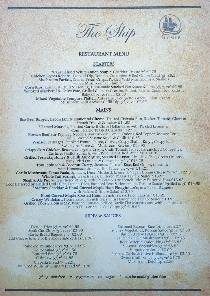 Menu_The Ship_Frinton-on-Sea_image_1