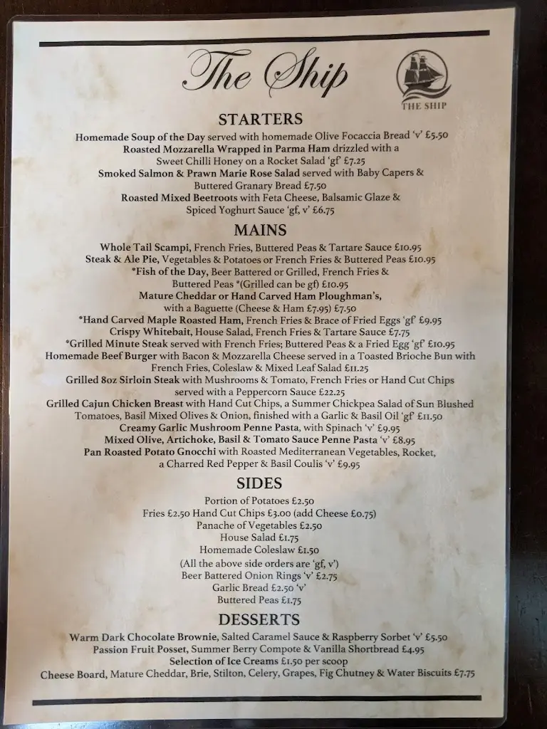 Menu_The Ship_Frinton-on-Sea_image_4