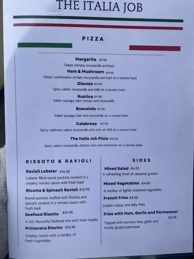 Menu_The Italia Job_Frinton-on-Sea_imagen_3