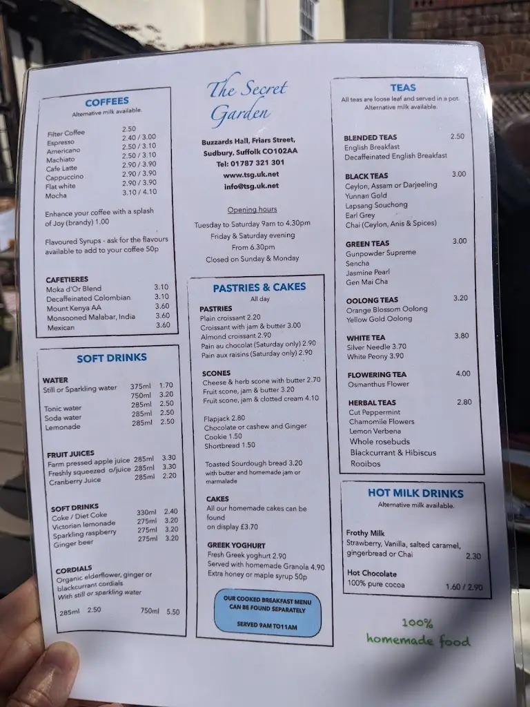 Menu_The Secret Garden_Glemsford_image_1