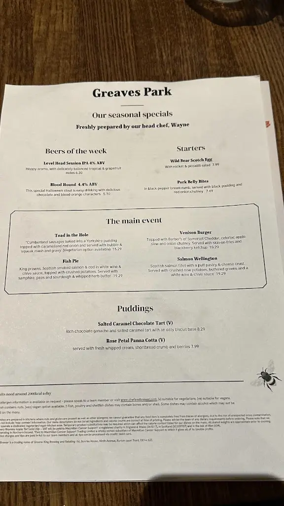 Menu_Greaves Park_Galgate_immagine_2