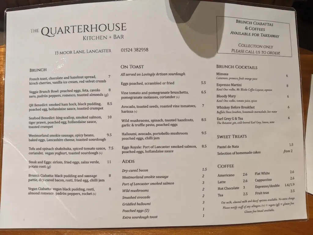 Menu_The Quarterhouse_Galgate_image_1