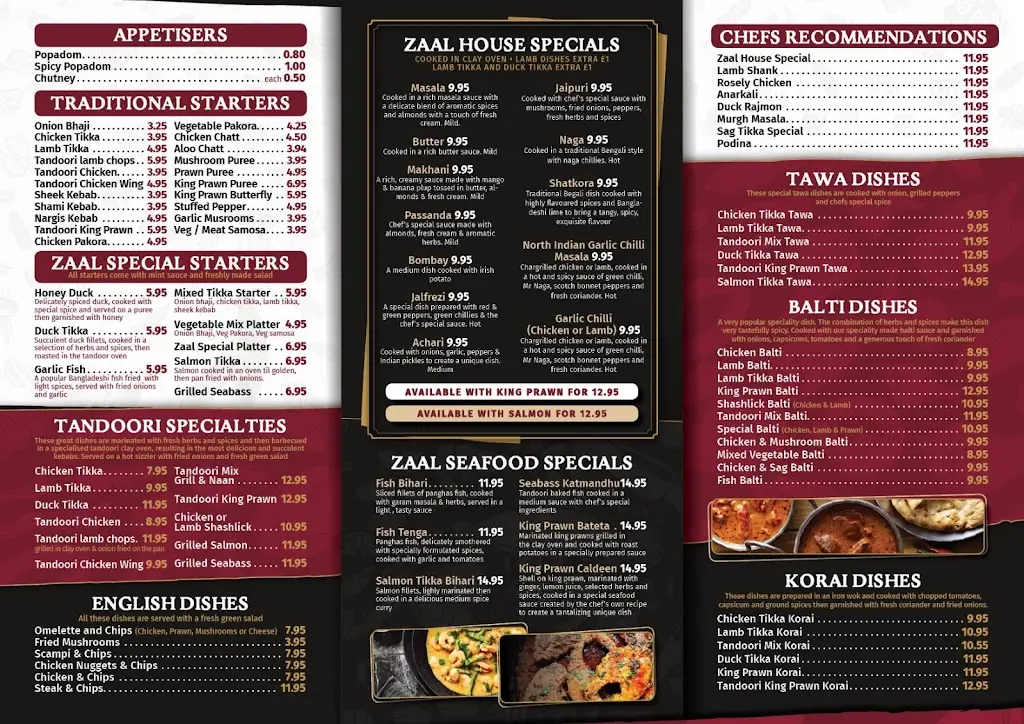 Menu_Zaal Indian Cuisine_Gnosall_image_1