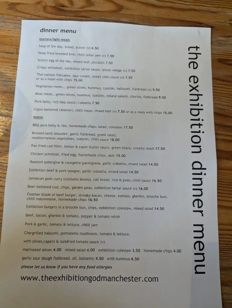 Menu_The Exhibition_Godmanchester_image_2