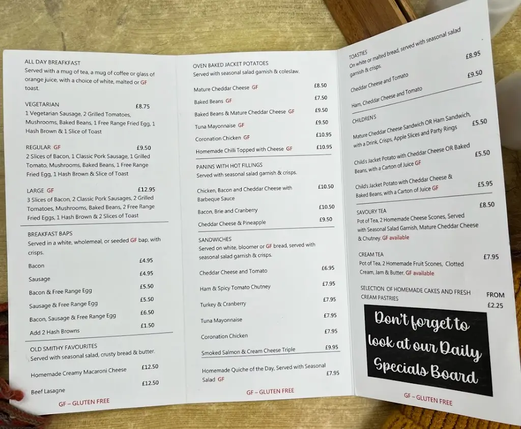 Menu_The Old Smithy - Café, Shops and Gardens_Godshill_image_2