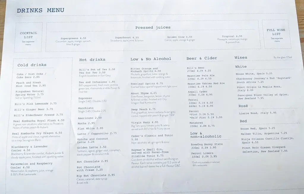 Menu_Bill's Gloucester Quays Restaurant_Gloucester_image_4