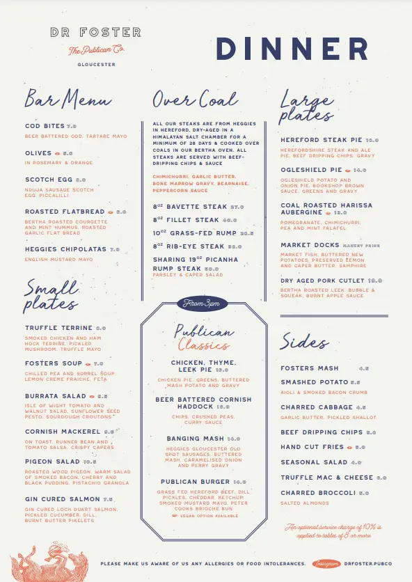 Menu_Dr Foster - Pub & Restaurant_Gloucester_immagine_2