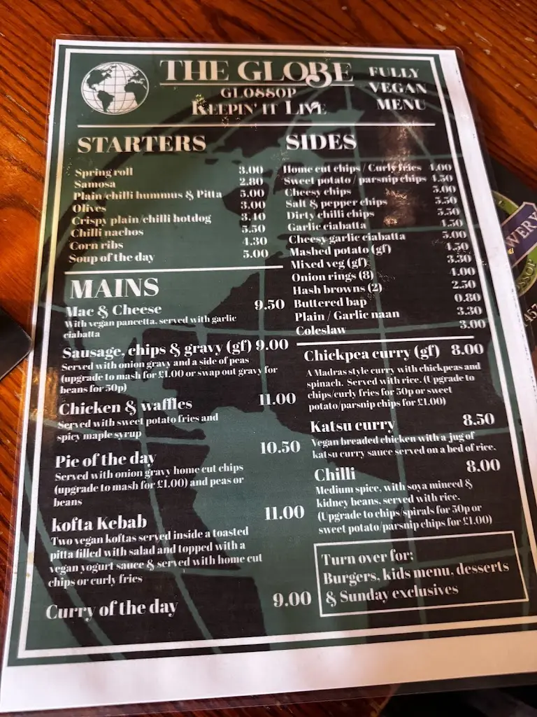 Menu_The Globe_Glossop_immagine_1