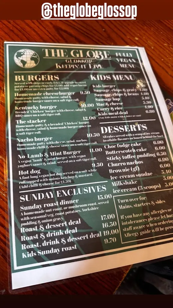 Menu_The Globe_Glossop_immagine_2