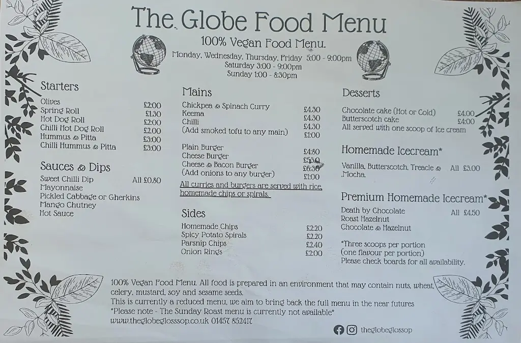 Menu_The Globe_Glossop_immagine_4
