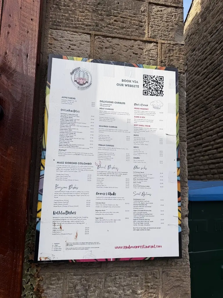 Menu_Ayubowan Restaurant - Glossop_Glossop_image_1