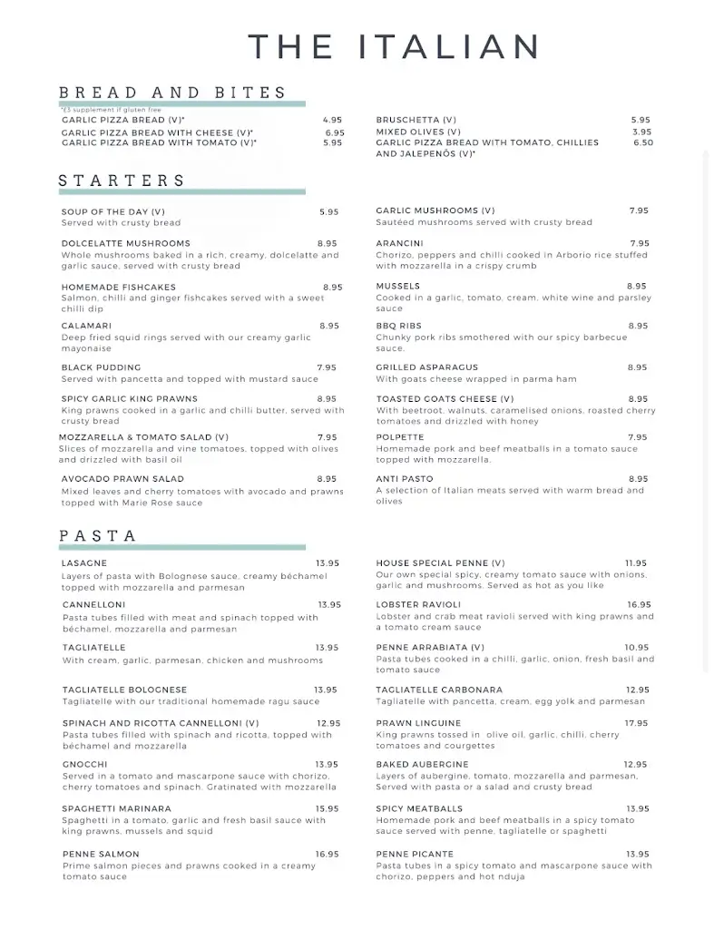 Menu_The Italian_Glossop_immagine_3