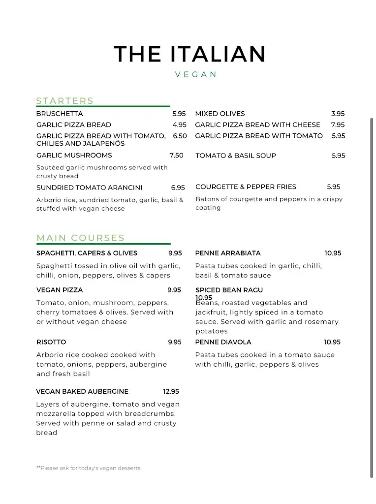Menu_The Italian_Glossop_immagine_4