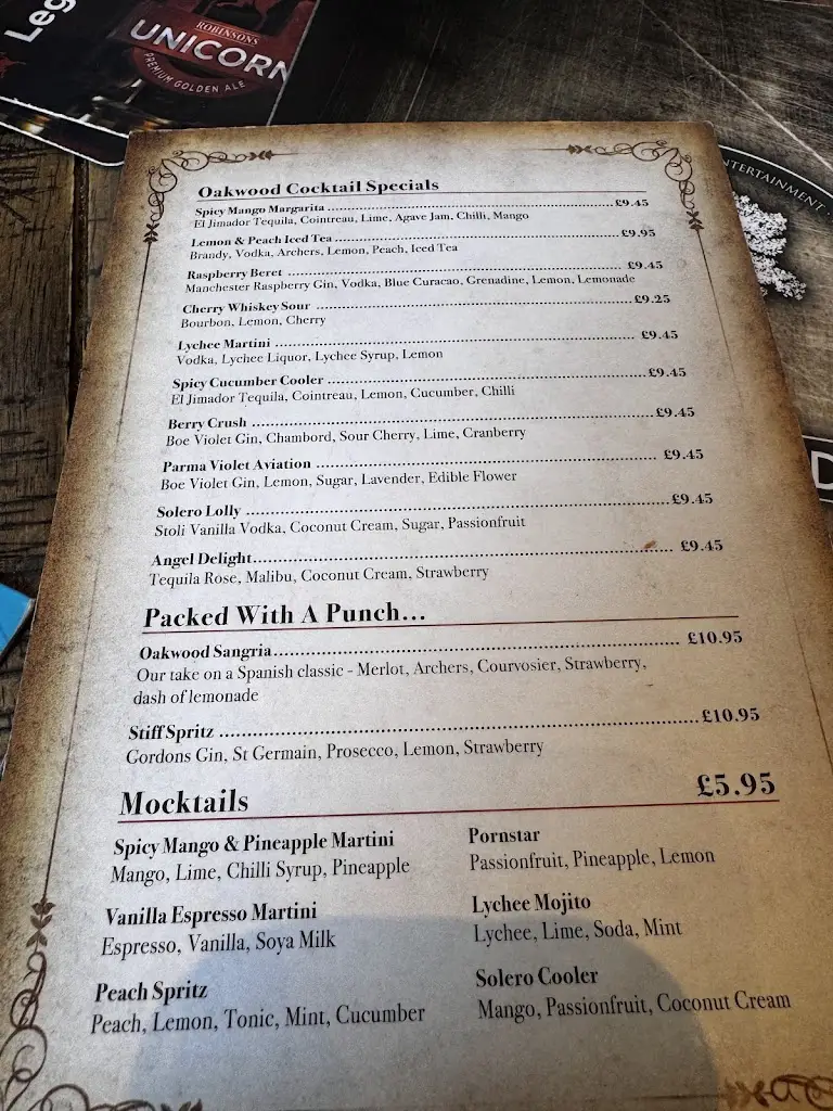 Menu_The Oakwood_Glossop_image_2