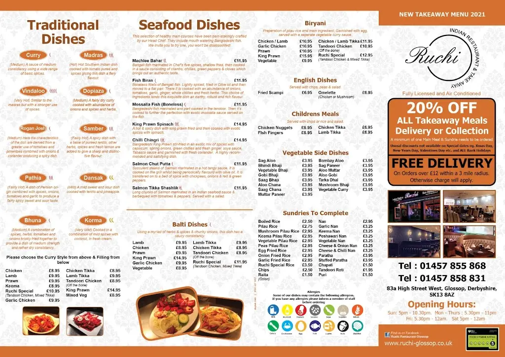 Menu_Ruchi Indian Restaurant Bar & Takeaway ESTABLISHED SINCE 2009, MULTI AWARD WINNING_Glossop_imagen_1