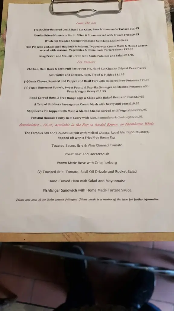 Menu_Fox & Hounds_Godstone_image_3