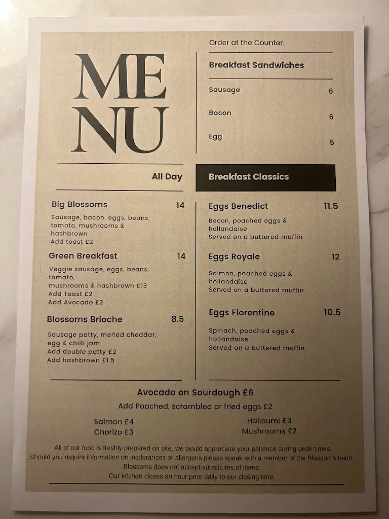 Menu_Blossoms Brunch & Coffee_Godstone_image_2