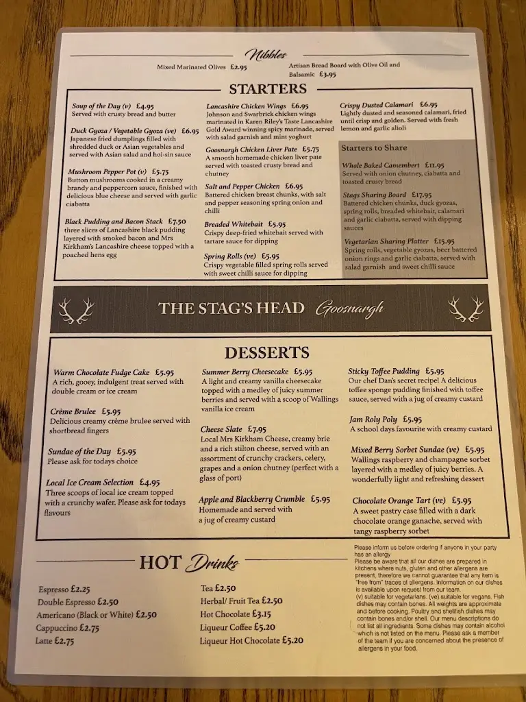 Menu_The Stags Head Preston_Goosnargh_image_1