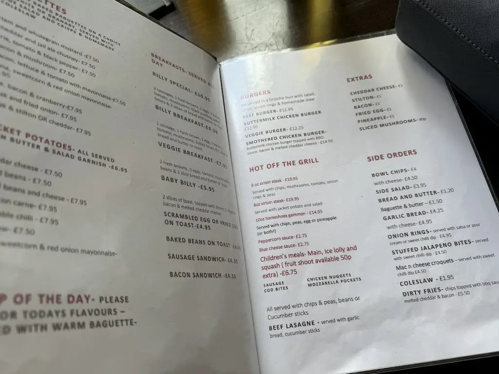 Menu_King William Inn_Glastonbury_image_2