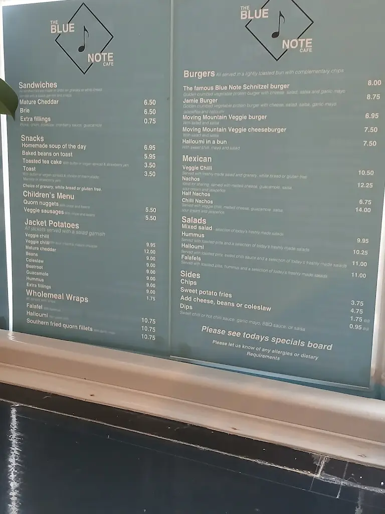 Menu_The Blue Note Cafe_Glastonbury_image_1