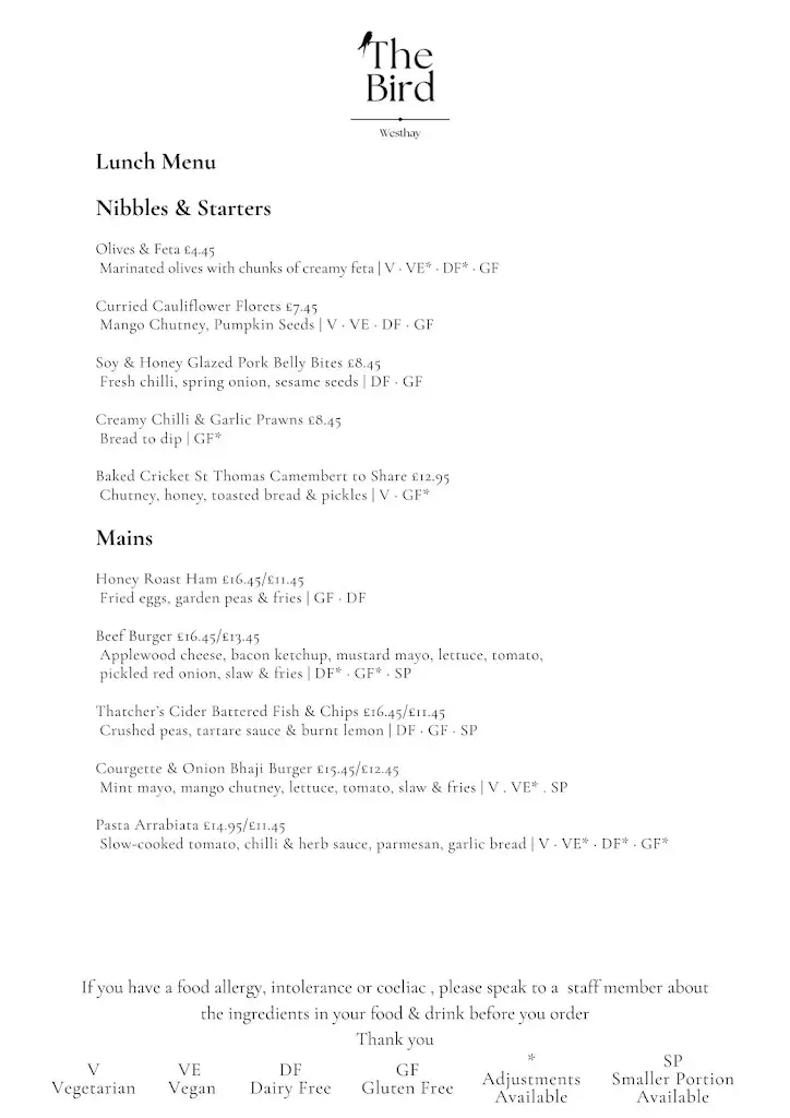 Menu_The Bird_Glastonbury_image_1