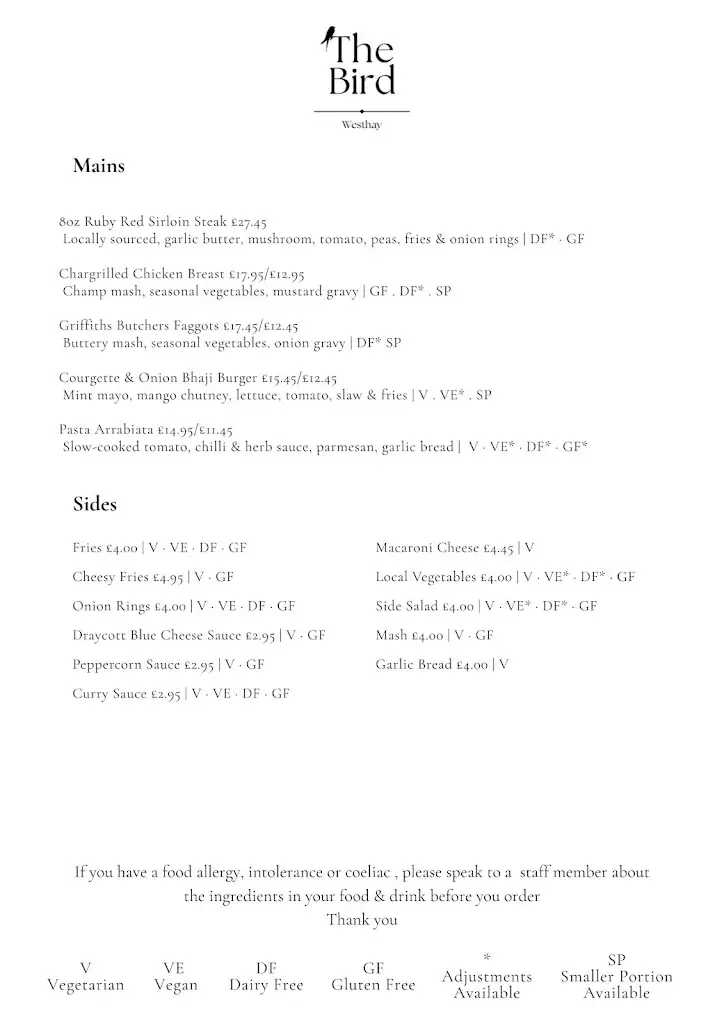 Menu_The Bird_Glastonbury_image_4