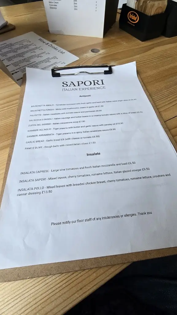 Menu_Sapori Gateshead_Gateshead_image_1