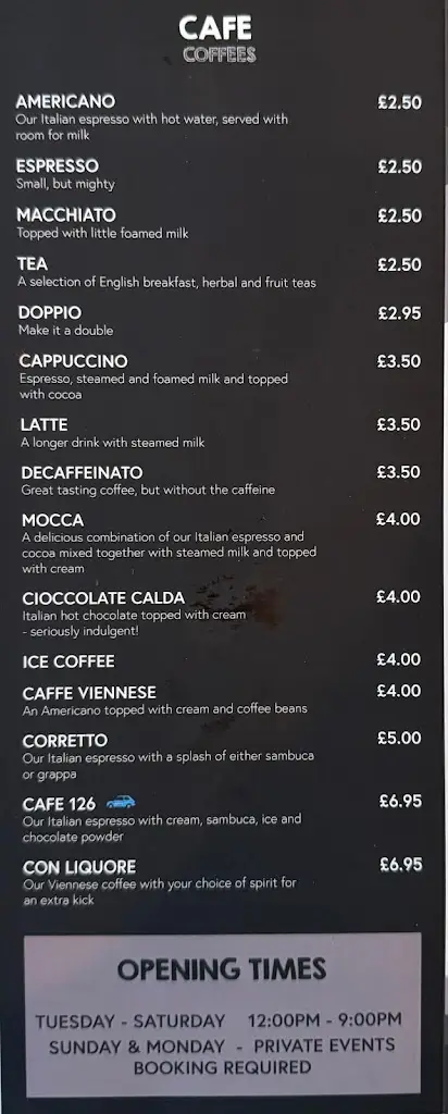 Menu_Giuseppe's Italian Bistro_Gateshead_image_2