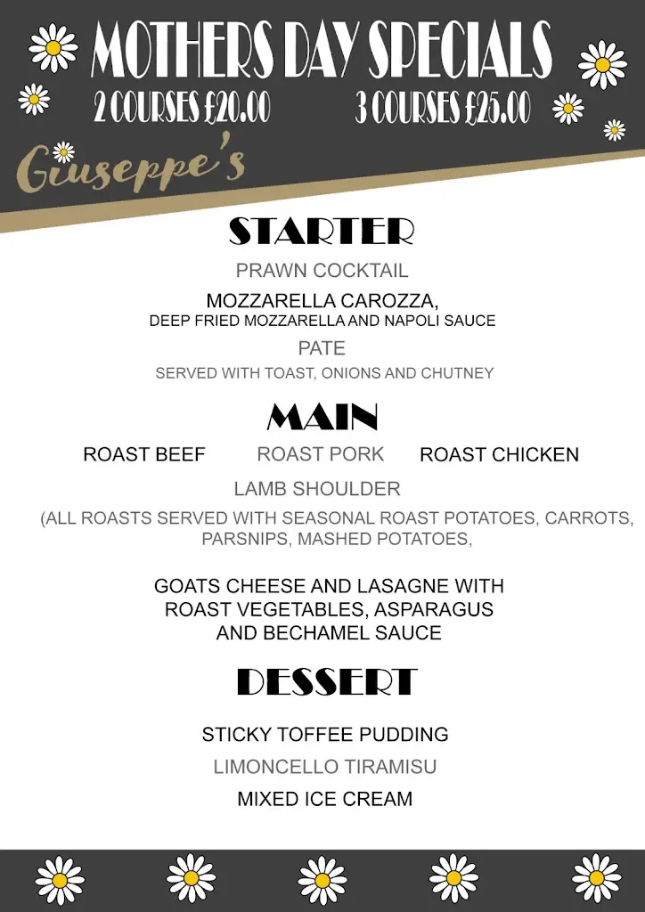 Menu_Giuseppe's Italian Bistro_Gateshead_image_4