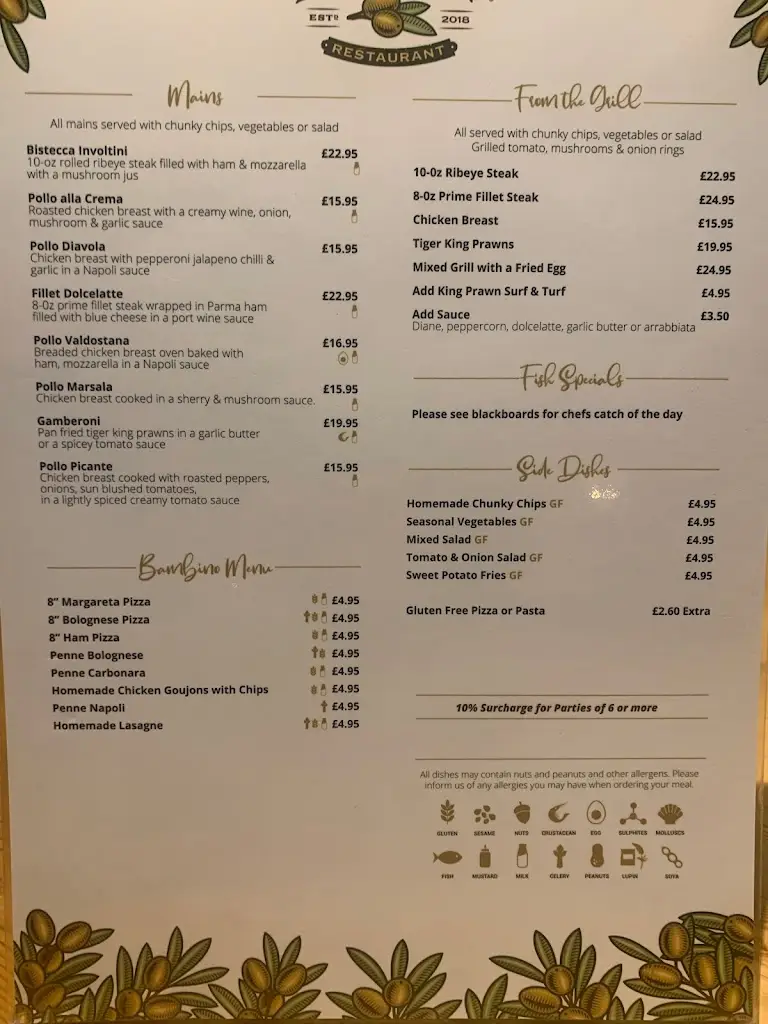 Menu_Le Olive Verdi_Gateshead_image_2