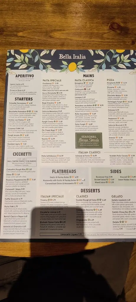 Menu_Bella Italia - Gateshead, intu Metrocentre_Gateshead_image_4