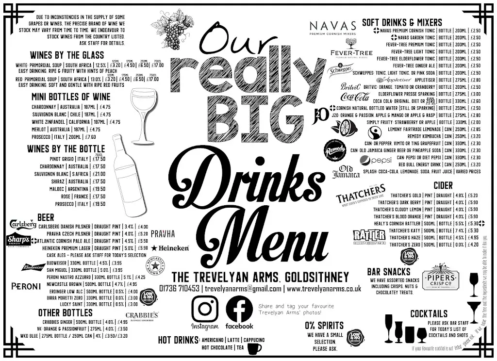 Menu_Trevelyan Arms Bar & Restaurant_Germoe_image_1