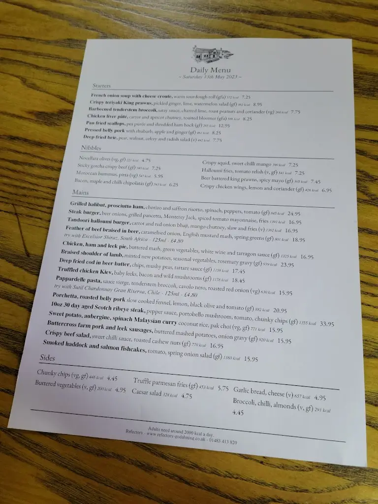 Menu_The Refectory_Godalming_image_4