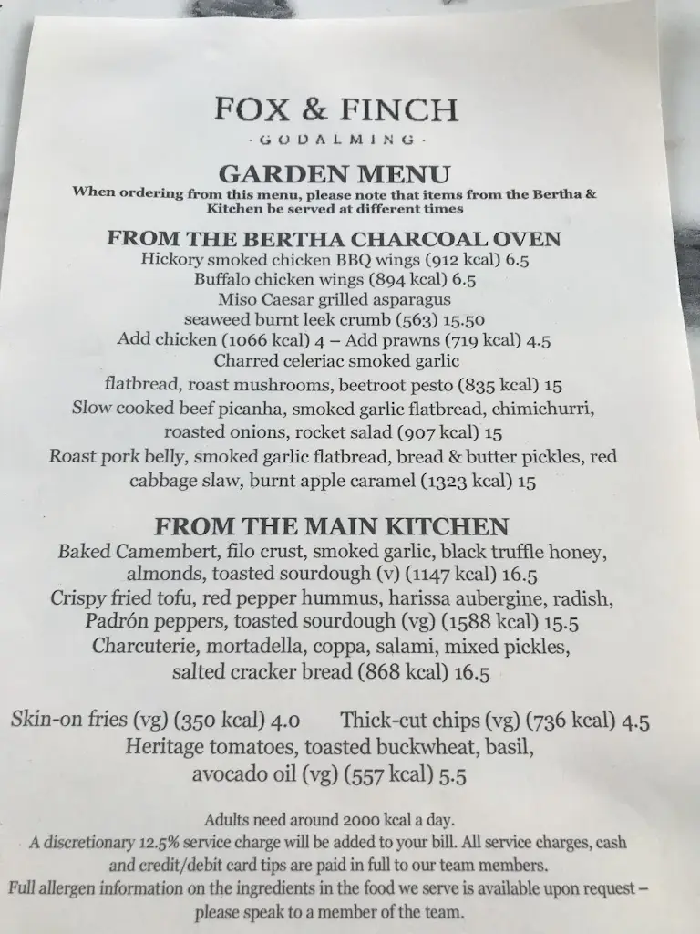 Menu_Fox & Finch_Godalming_image_3