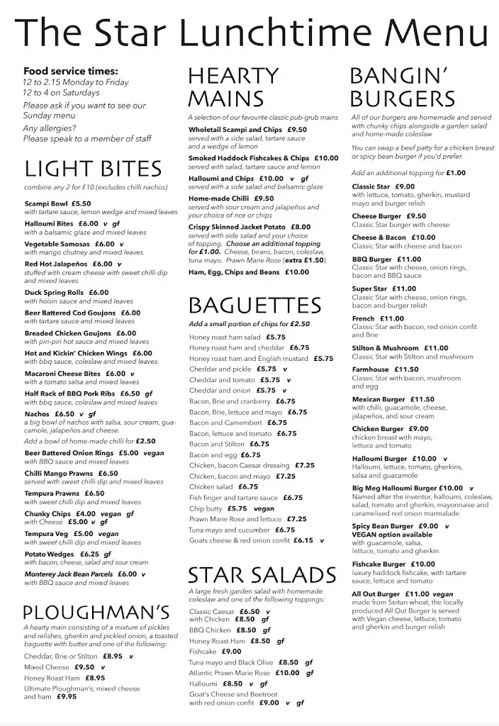Menu_The Star Inn_Godalming_image_2