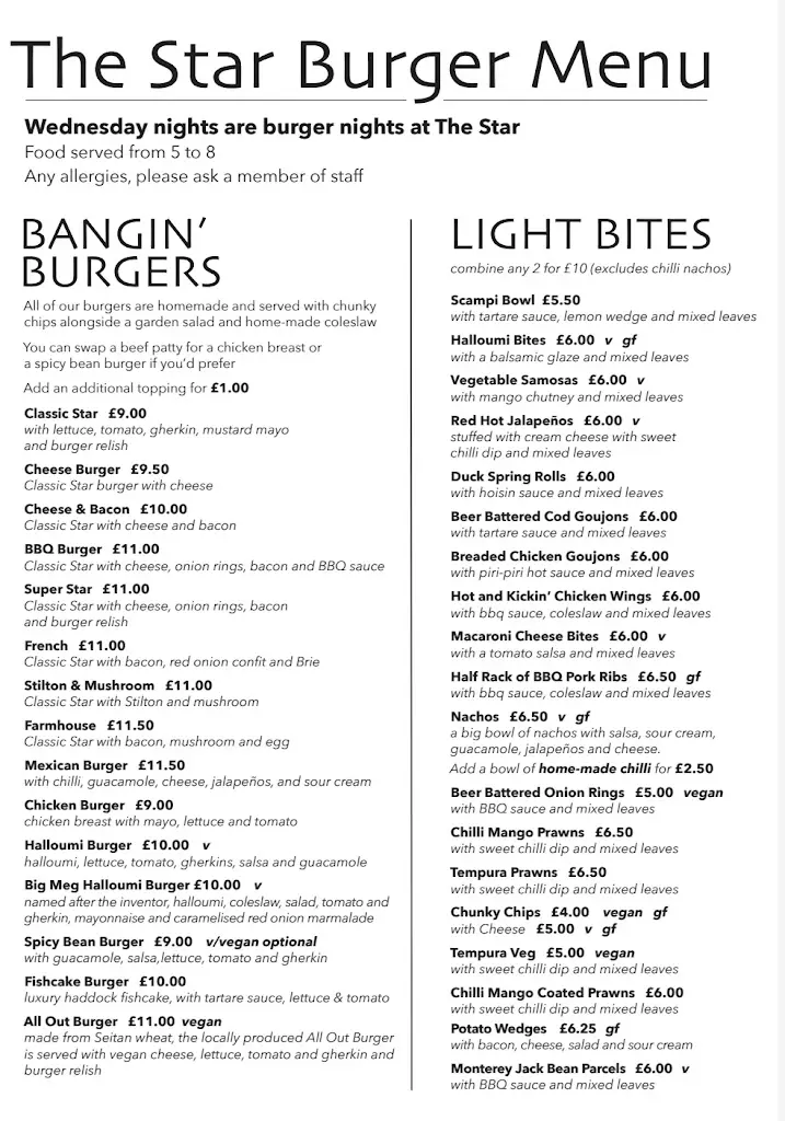 Menu_The Star Inn_Godalming_image_3