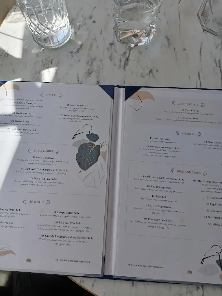 Menu_The Greedy Elephant_Godalming_image_1