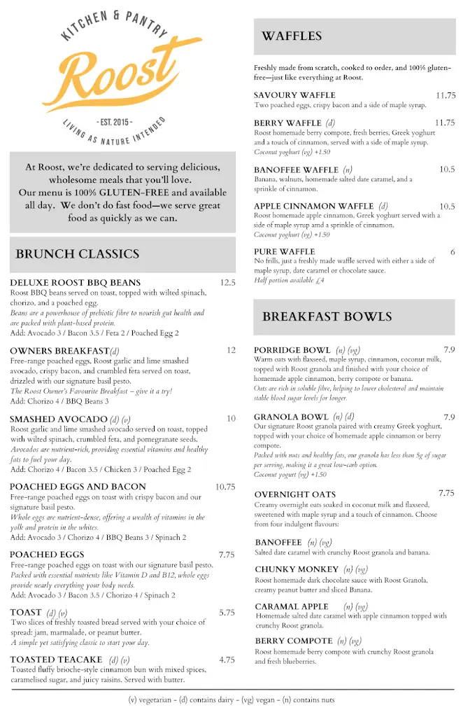 Menu_Roost Godalming_Godalming_image_1