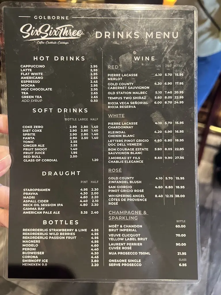 Menu_Six Six Three_Golborne_image_1