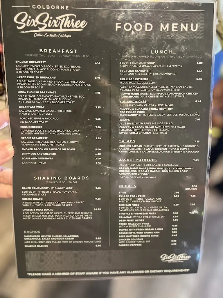 Menu_Six Six Three_Golborne_image_2