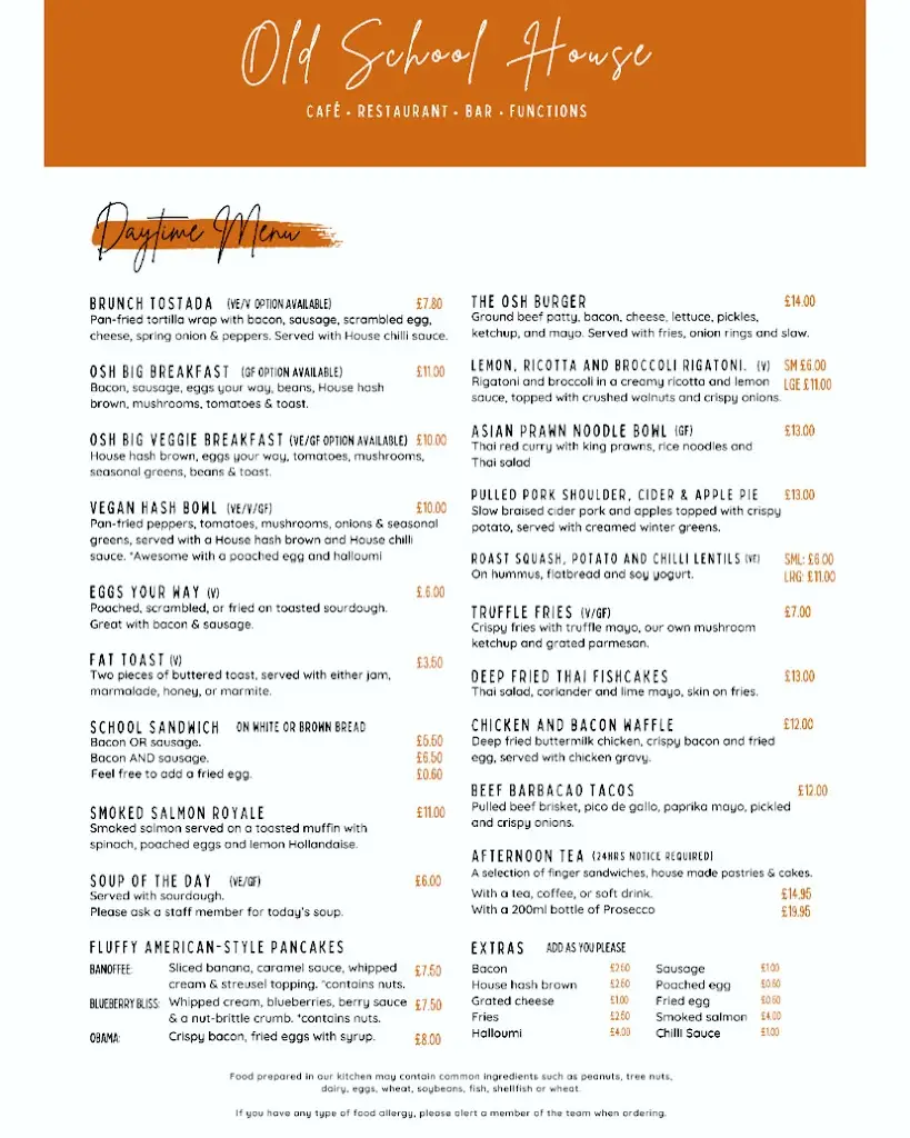 Menu_Old School House , restaurant and wine bar_Gobowen_image_2